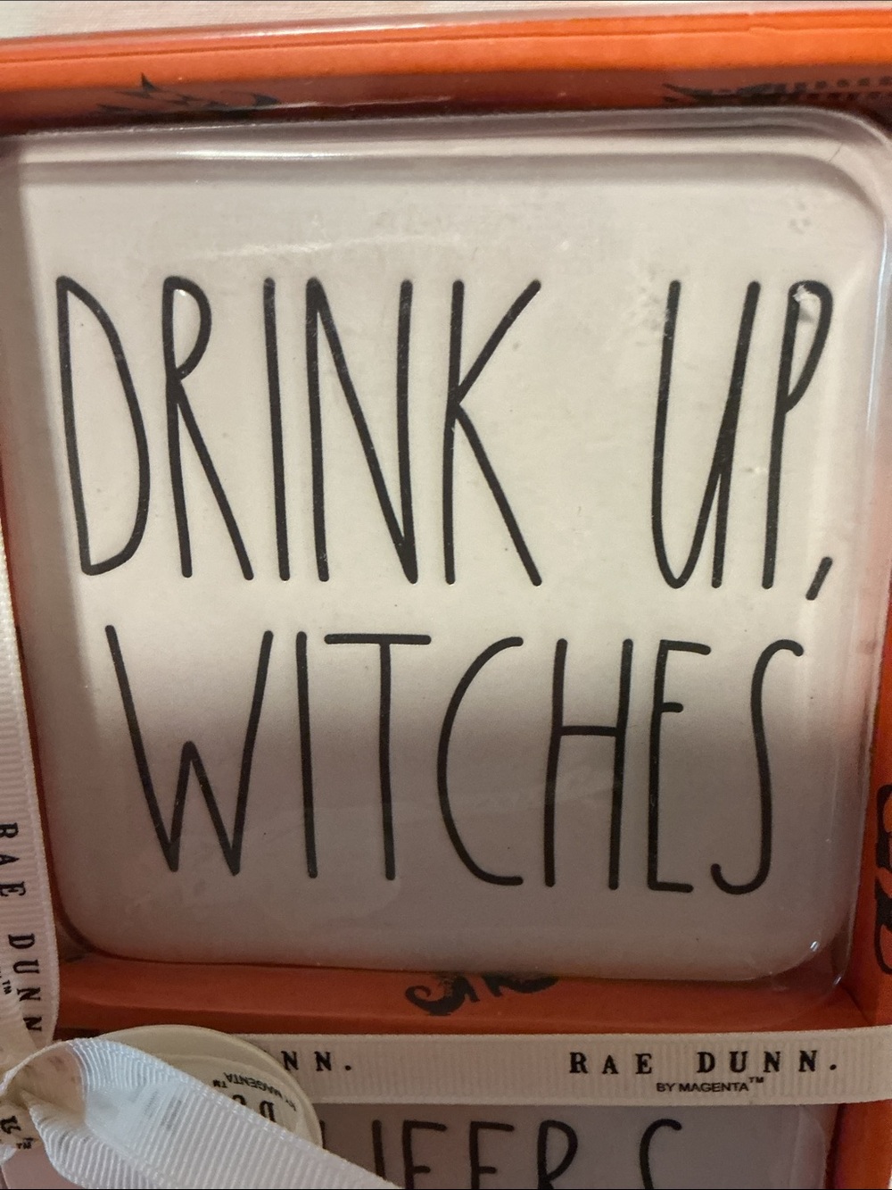 NIB - Rae Dunn Halloween Coasters, Set of 4 - Picture 3 of 5